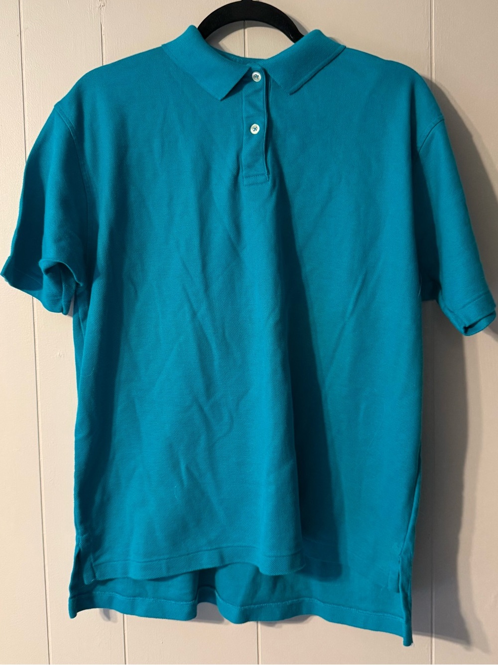 Vintage L.L.Bean Double L Polo Shirt Women’s XL Made in USA Teal 80s 90s